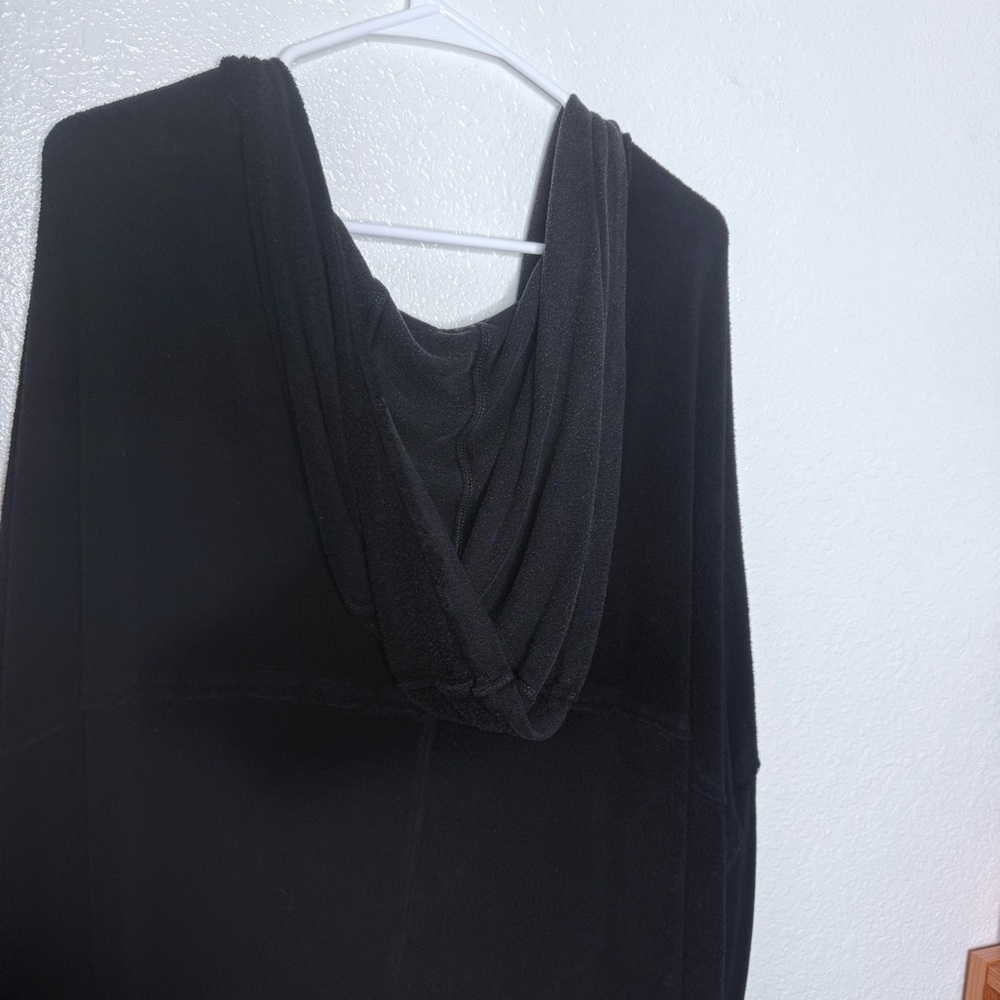 Free People Cowl Neck Slouchy Beach Terry Cloth Hoodie Oversized Tunic Top Small - Picture 6 of 9